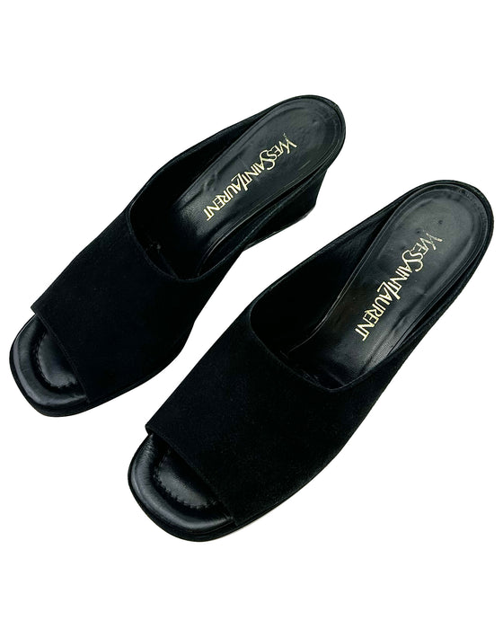 Black Suede Mules