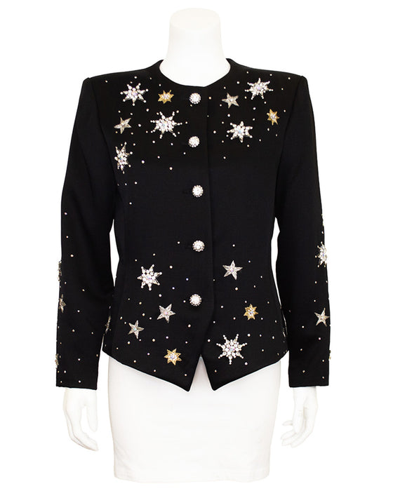 Black Jewel Embellished Starry Night Jacket