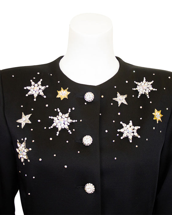 Black Jewel Embellished Starry Night Jacket