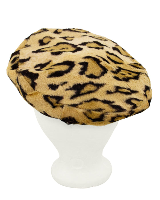 Faux Leopard Felt Beret