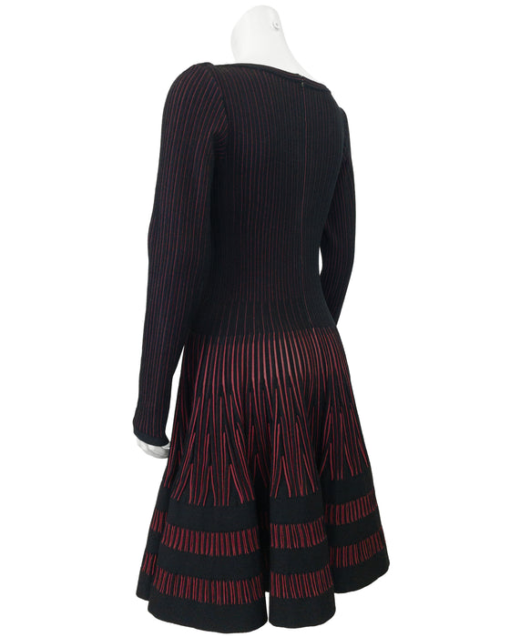 Black and Red Fit and Flare Dress