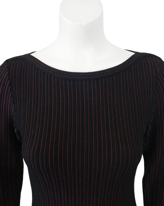 Black and Red Fit and Flare Dress