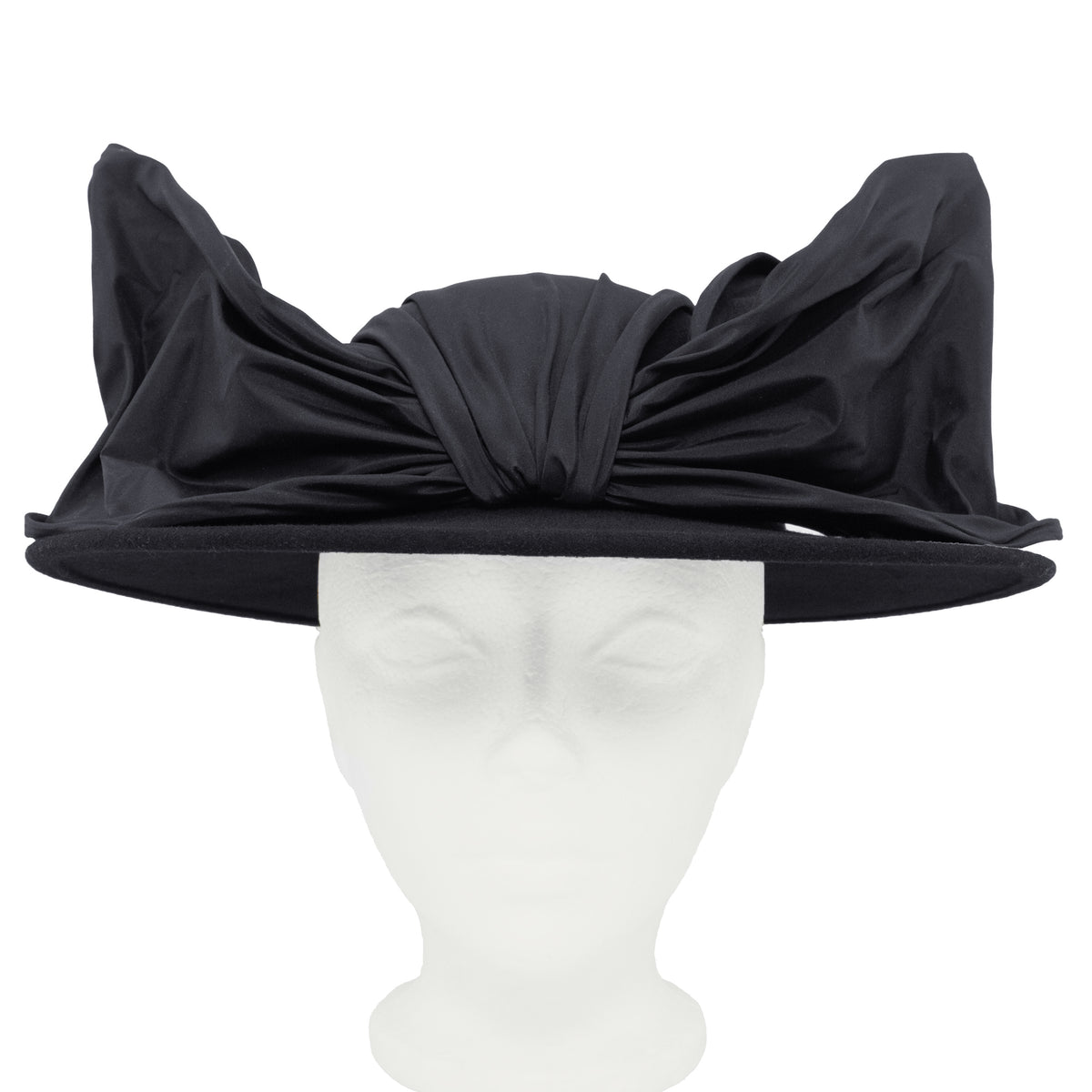 Archie Eason Black Wool Hat with Sculptural Bow – Vintage 