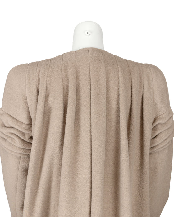 Beige Alpaca and Wool Maxi Coat