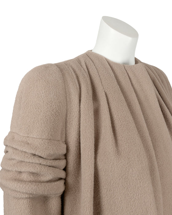 Beige Alpaca and Wool Maxi Coat