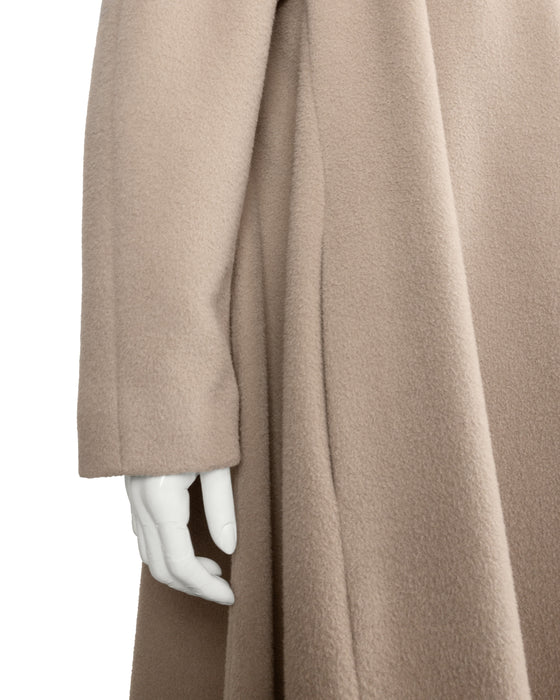 Beige Alpaca and Wool Maxi Coat