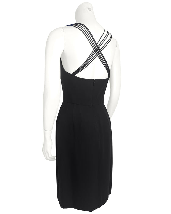 Black Illusion Neckline Sleeveless Little Black Dress