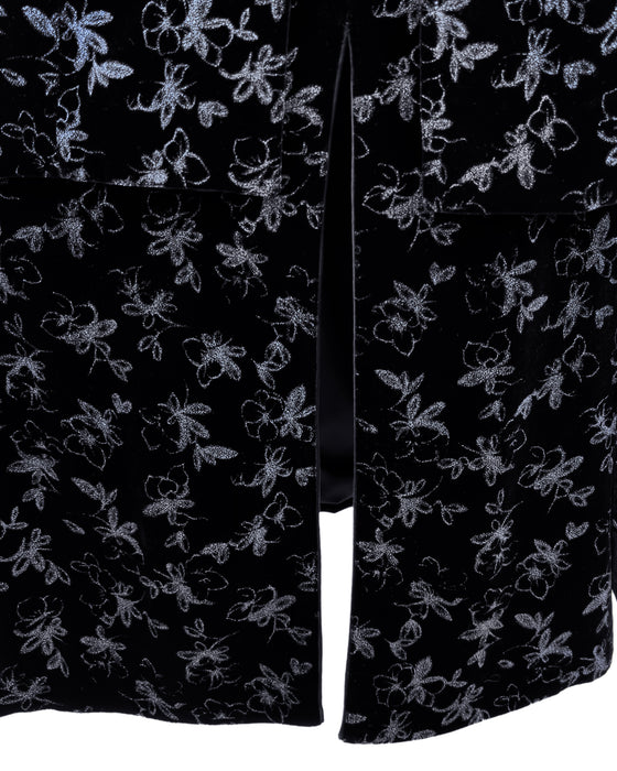 Black Painted Velvet Skirt Ensemble