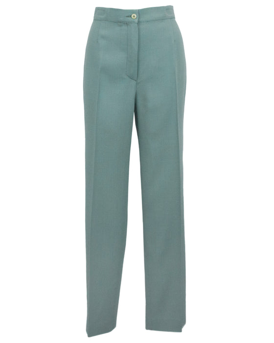 Sage Green Wool Crepe Pantsuit
