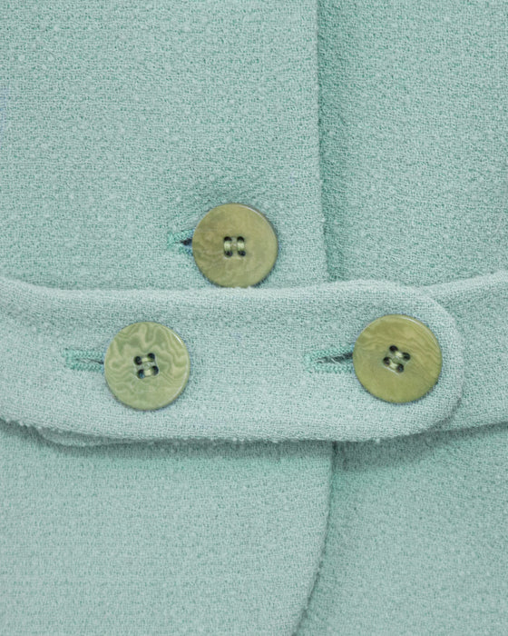 Sage Green Wool Crepe Pantsuit
