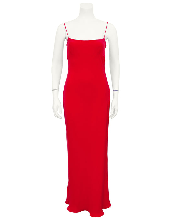 Red Silk Sheath Gown