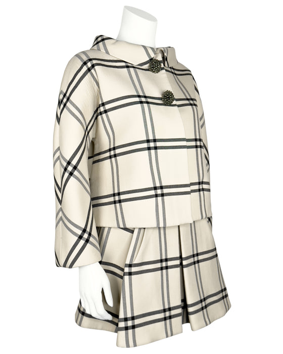 Balenciaga by Nicolas Ghesquière FW 2006 Runway Plaid Wool Jacket & Skirt Suit