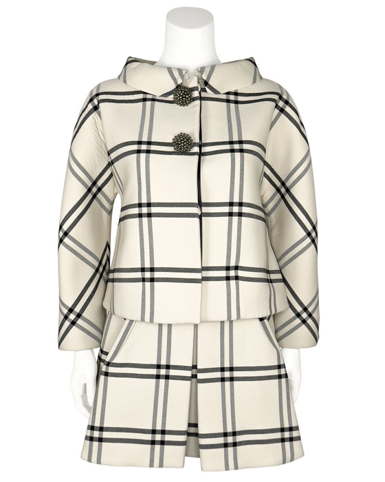 Balenciaga by Nicolas Ghesquière FW 2006 Runway Plaid Wool Jacket & Skirt Suit