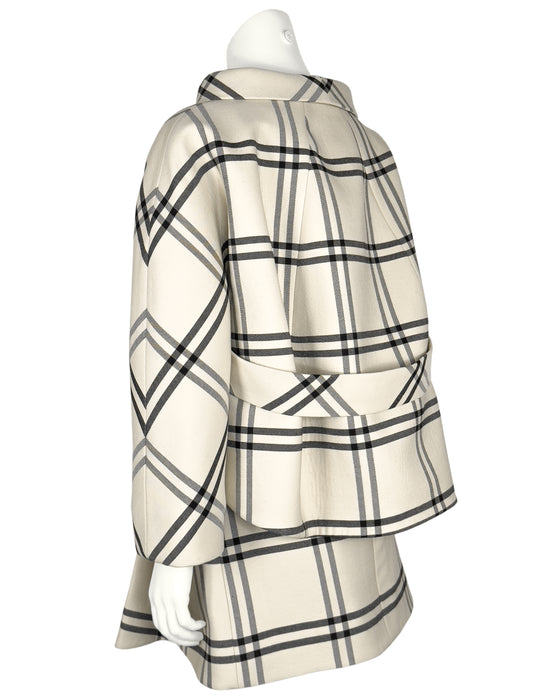 Balenciaga by Nicolas Ghesquière FW 2006 Runway Plaid Wool Jacket & Skirt Suit