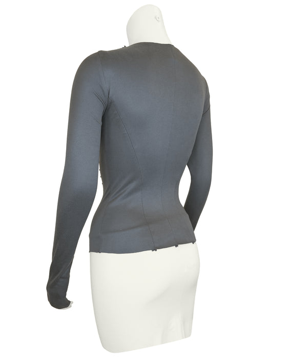 Balenciaga by Nicolas Ghesquiere Fall 2001 Lace up Corset Style Top