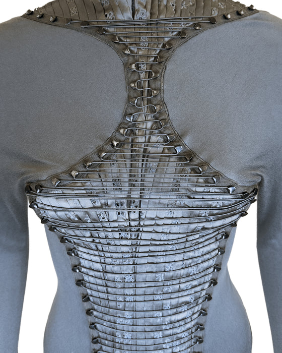 Balenciaga by Nicolas Ghesquiere Fall 2001 Lace up Corset Style Top