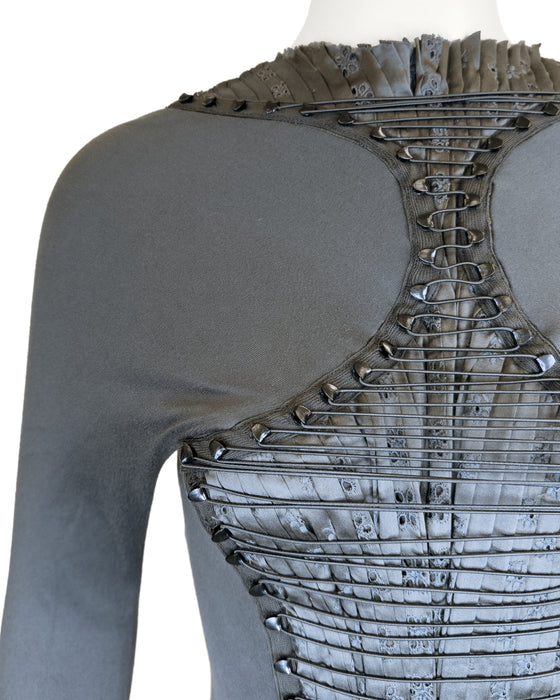 Balenciaga by Nicolas Ghesquiere Fall 2001 Lace up Corset Style Top