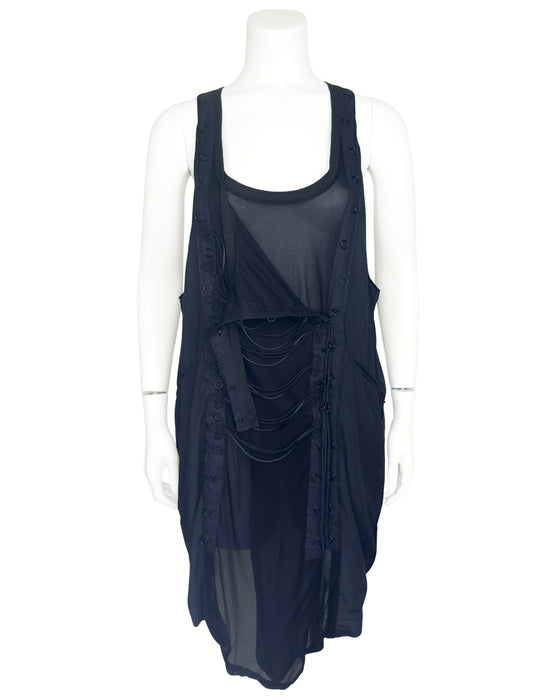 Black Lace Up Dress
