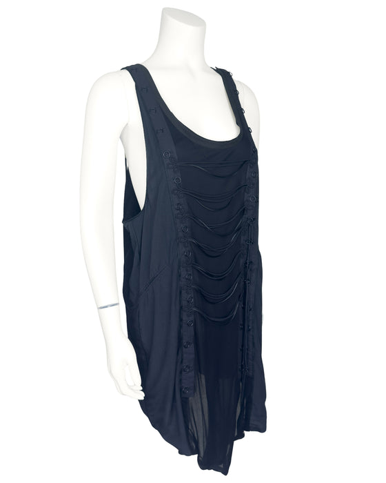 Black Lace Up Dress