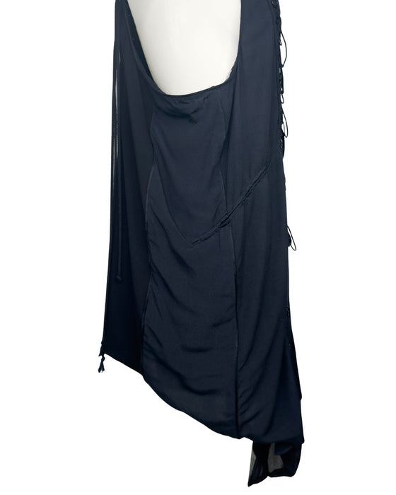 Black Lace Up Dress