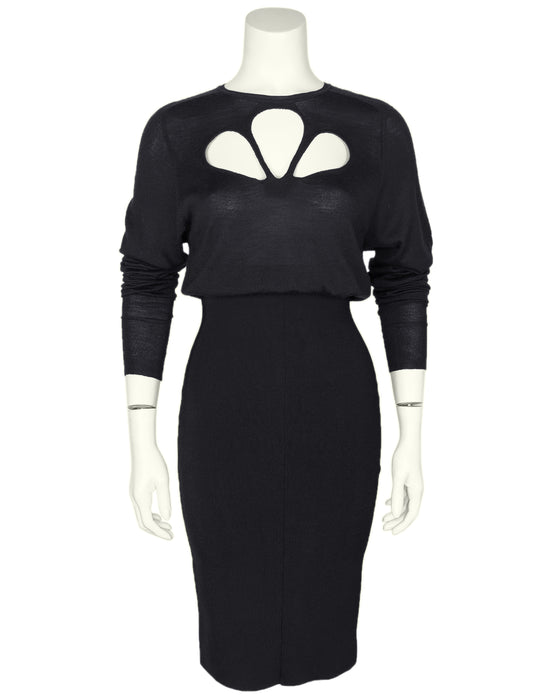 Balenciaga by Nicolas Ghesquière Fall 2001 Runway Le Dix Cutout Black Knit Dress