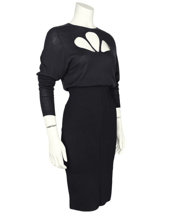 Balenciaga by Nicolas Ghesquière Fall 2001 Runway Le Dix Cutout Black Knit Dress