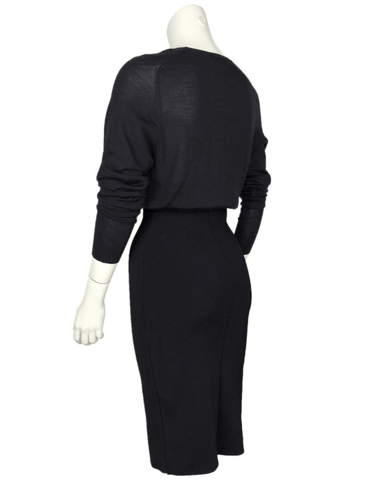 Balenciaga by Nicolas Ghesquière Fall 2001 Runway Le Dix Cutout Black Knit Dress