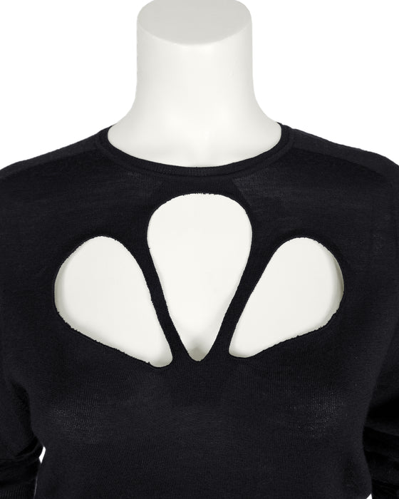 Balenciaga by Nicolas Ghesquière Fall 2001 Runway Le Dix Cutout Black Knit Dress