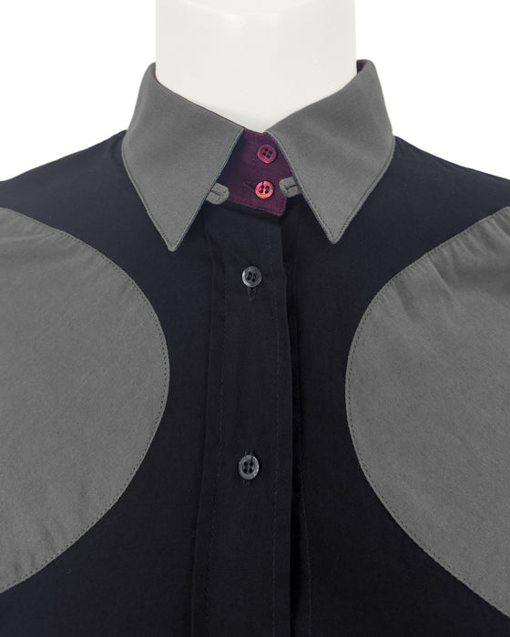 Balenciaga Le Dix by Nicolas Ghesquière Fall 2001 Curved Seam Color block Shirt