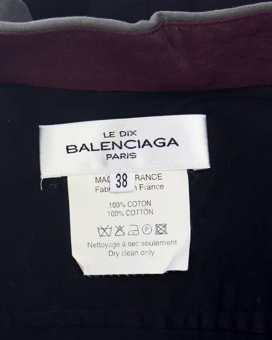 Balenciaga Le Dix by Nicolas Ghesquière Fall 2001 Curved Seam Color block Shirt