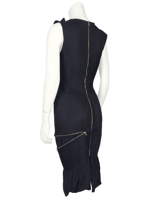 Balenciaga by Nicolas Ghesquière Spring Summer 2005 Runway Silk Spiral Zip Dress