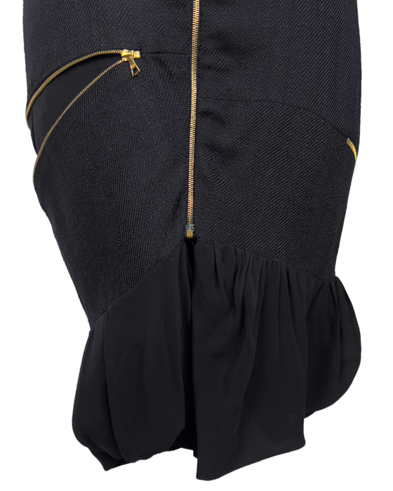 Balenciaga by Nicolas Ghesquière Spring Summer 2005 Runway Silk Spiral Zip Dress