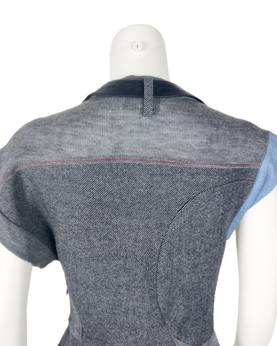 Balenciaga by Nicolas Ghesquiere Fall 2002 Cubist Mixed Media Dress