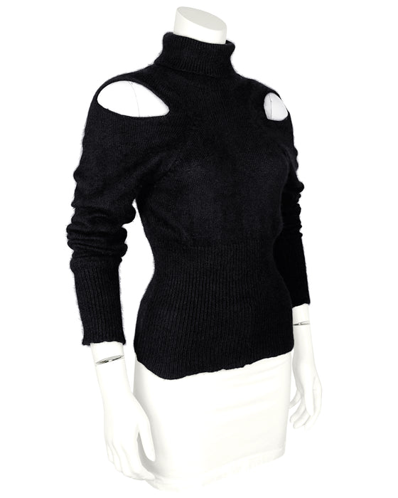 Balenciaga by Nicolas Ghesquière Fall 2001 Le Dix Runway Cut-Out Wool Sweater
