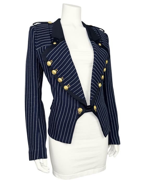 SS 2005 Runway Ad Campaign Striped Military Blazer Jacket