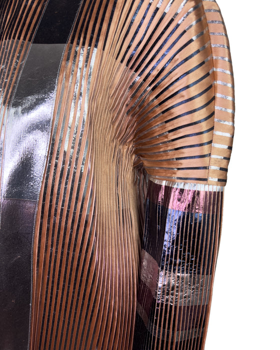 Pink Metallic Pleated Jacket