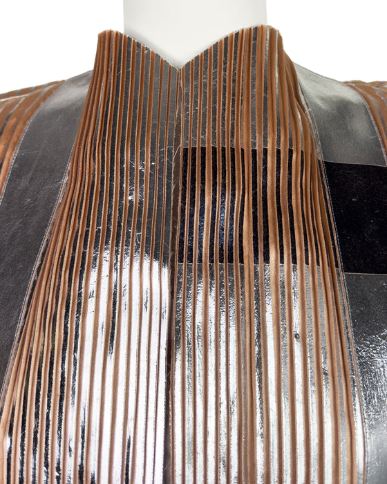 Pink Metallic Pleated Jacket