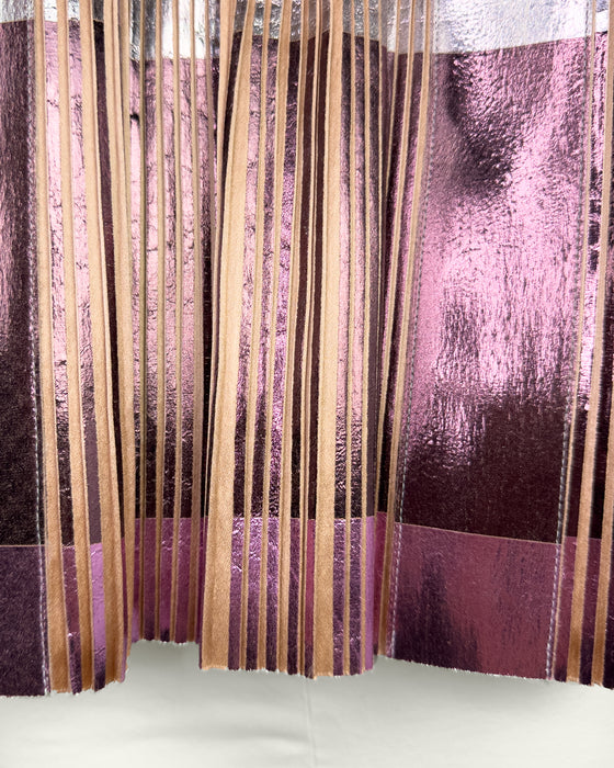 Pink Metallic Pleated Jacket