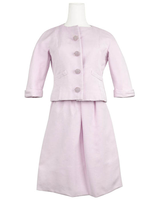 Pink Cordé Silk Skirt Suit