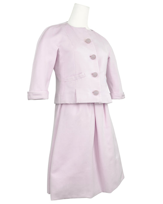 Pink Cordé Silk Skirt Suit