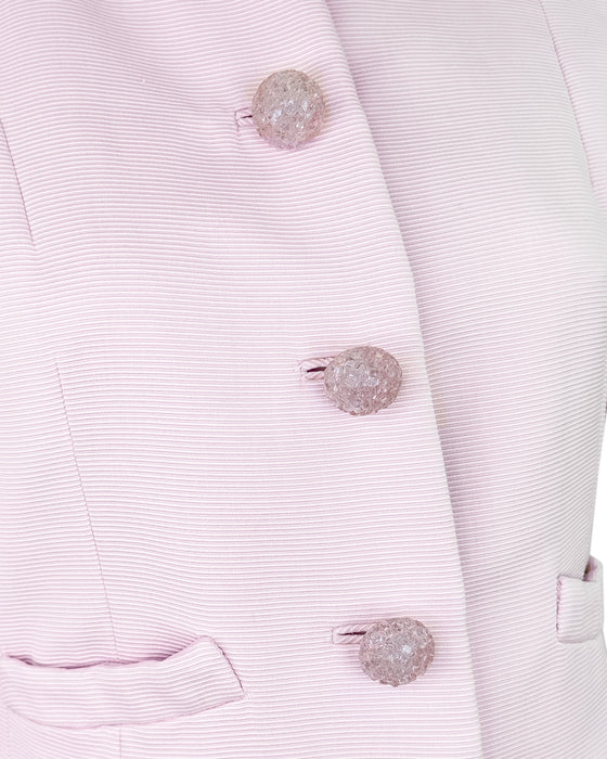 Pink Cordé Silk Skirt Suit