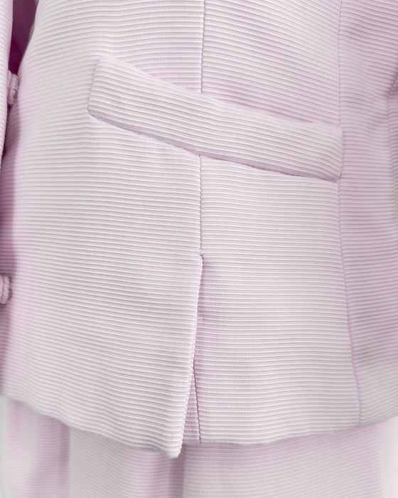 Pink Cordé Silk Skirt Suit