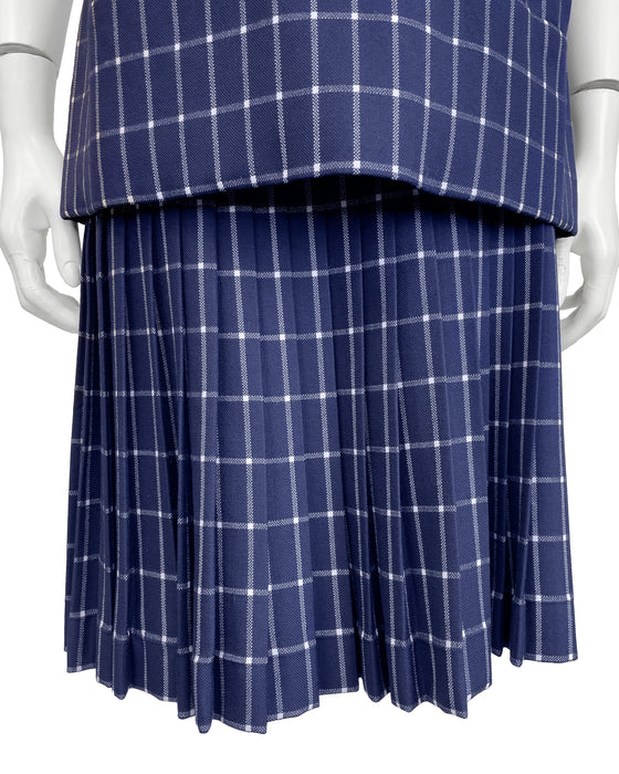 Navy Windowpane Wool 2 PC Mod Dress
