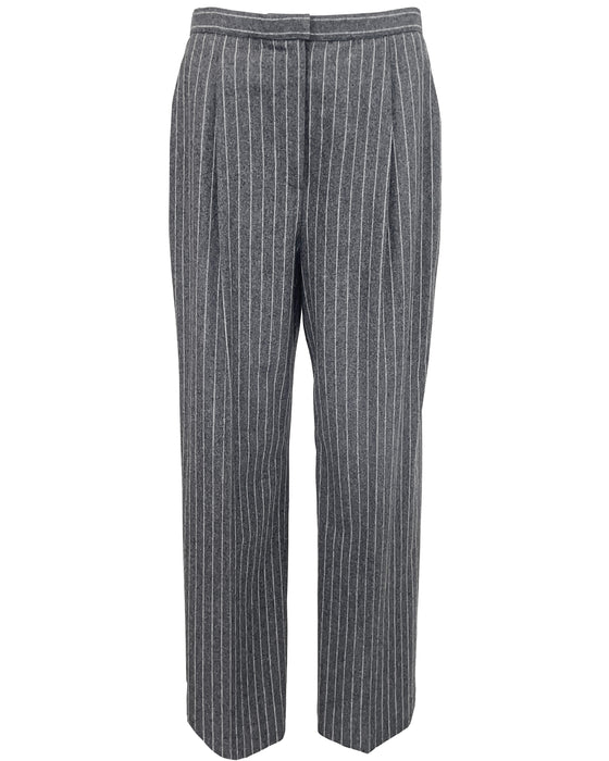 Grey Chalk-Stripe Double-Breasted Suit