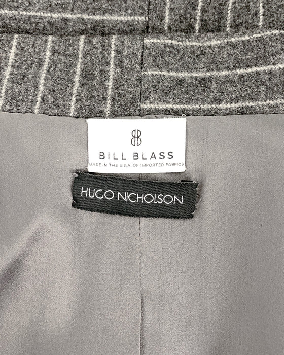 Grey Chalk-Stripe Double-Breasted Suit