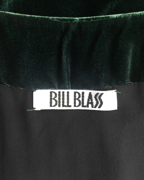 Green Velvet Dress with Rhinestone Details
