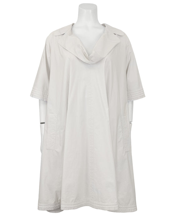 Beige Belted Tunic Dress