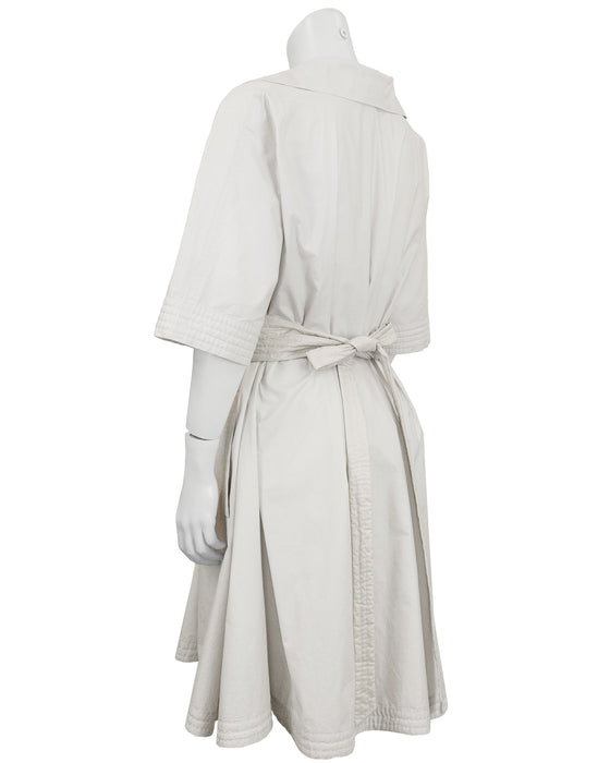 Beige Belted Tunic Dress