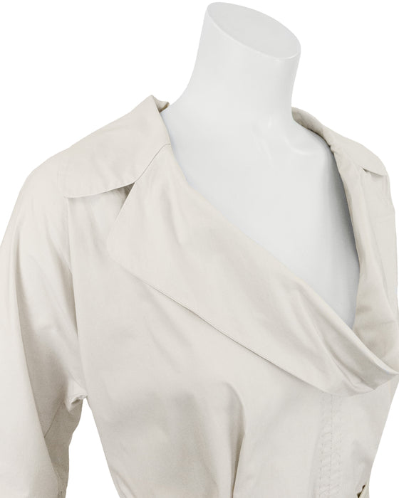 Beige Belted Tunic Dress
