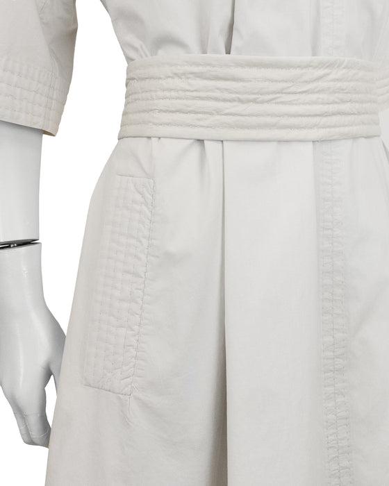 Beige Belted Tunic Dress